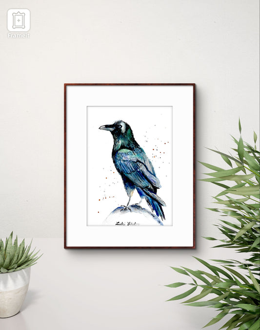 Raven Original Watercolor Art - Birds of NYC