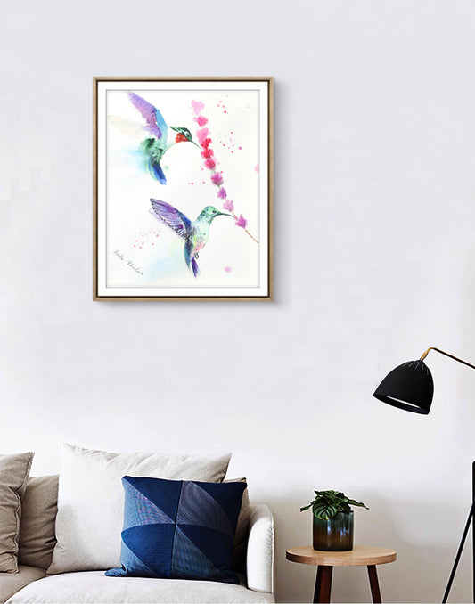 Hummingbird Couple Art Print – Birds of NYC