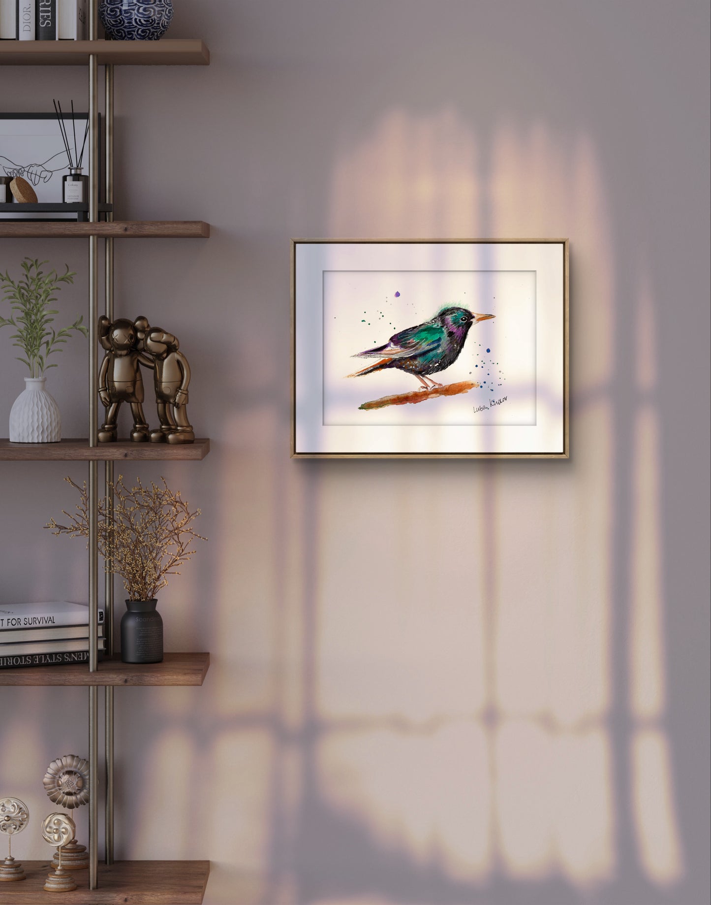 Determined European Starling Original Watercolor Art – Birds of NYC