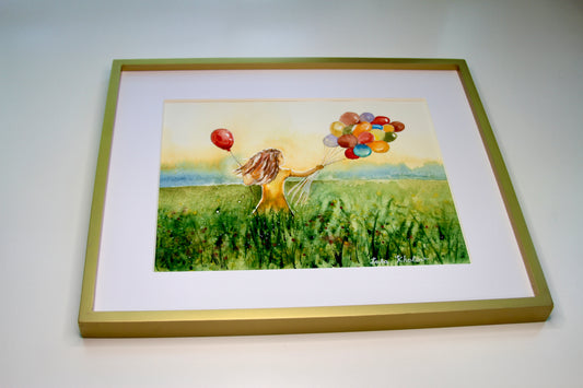 June Girl Original Watercolor Art