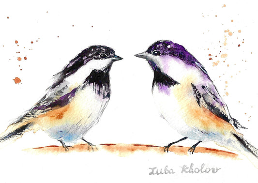 Black-capped Chickadees in Love Art Print - Birds of NYC