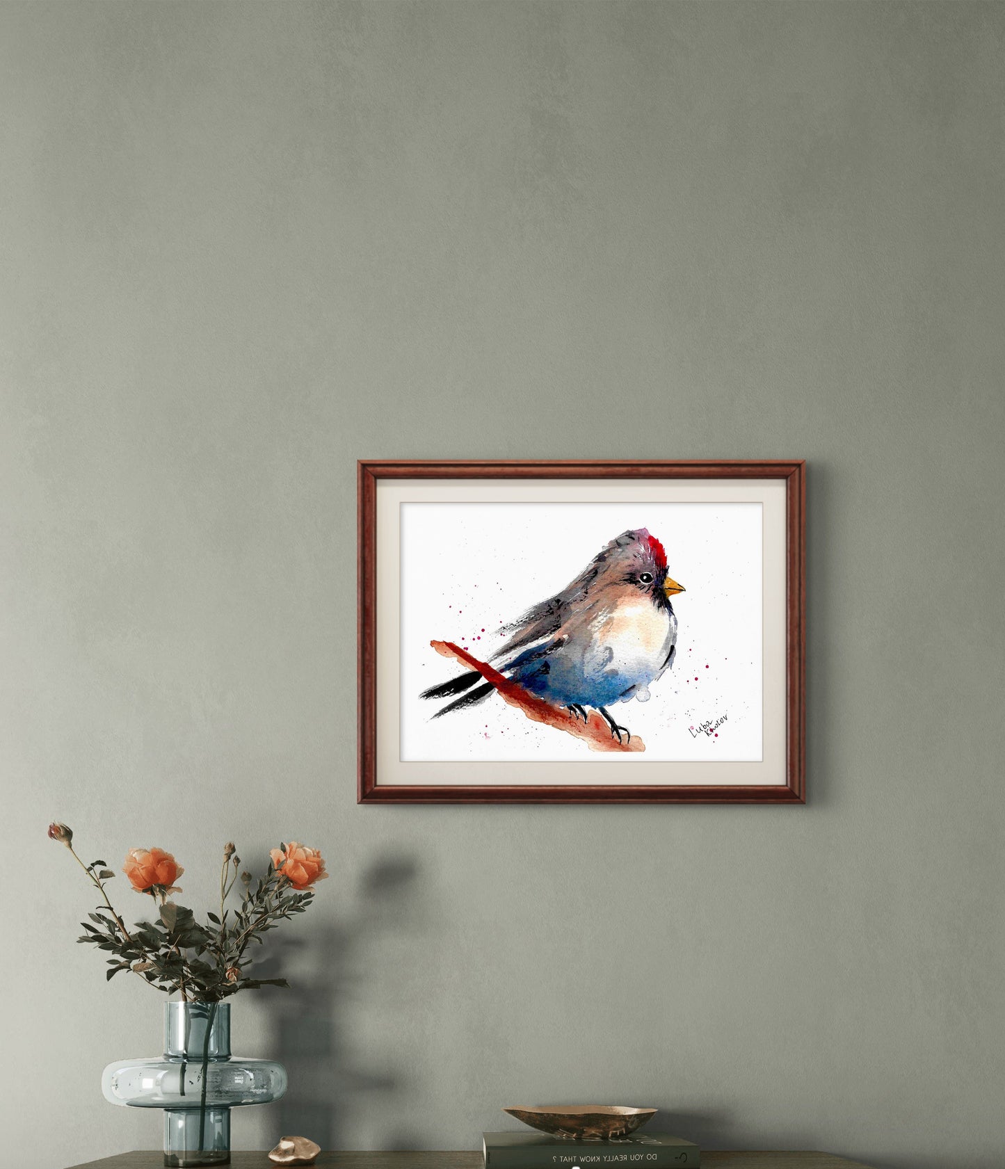 Common Redpoll Female Original Watercolor Art – Birds of NYC
