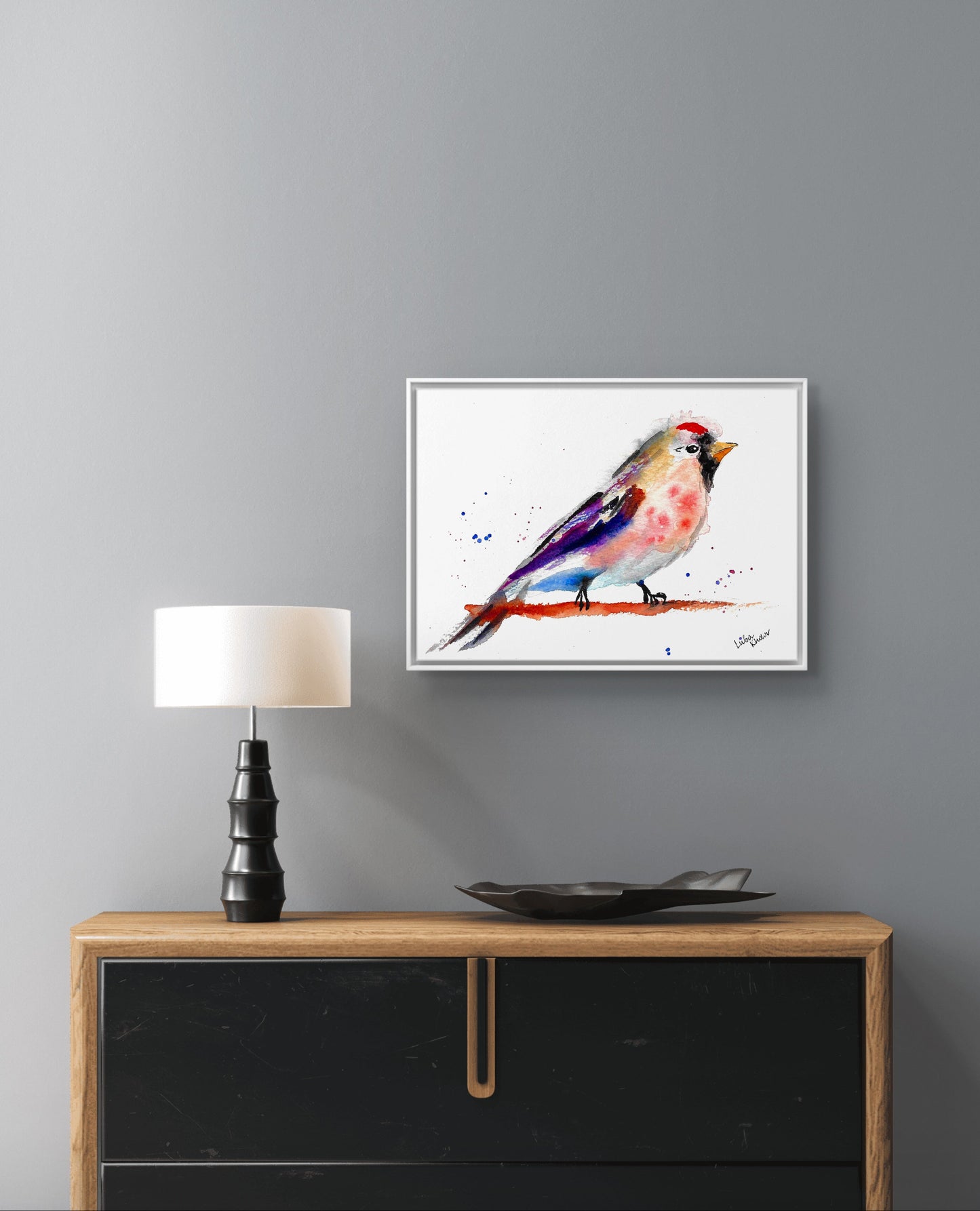 Common Redpoll Male Original Watercolor Art – Birds of NYC