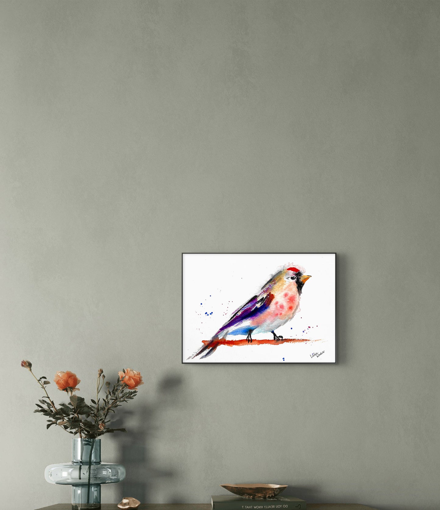 Common Redpoll Male Original Watercolor Art – Birds of NYC