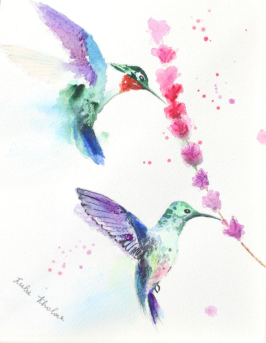 Hummingbird Couple Art Print – Birds of NYC