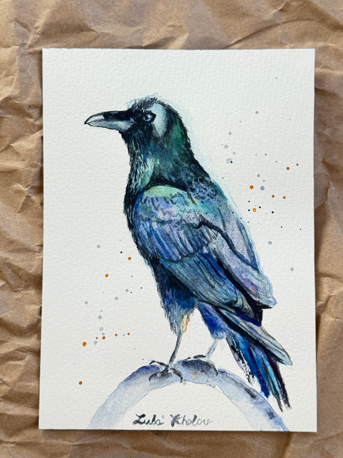 Raven Original Watercolor Art - Birds of NYC