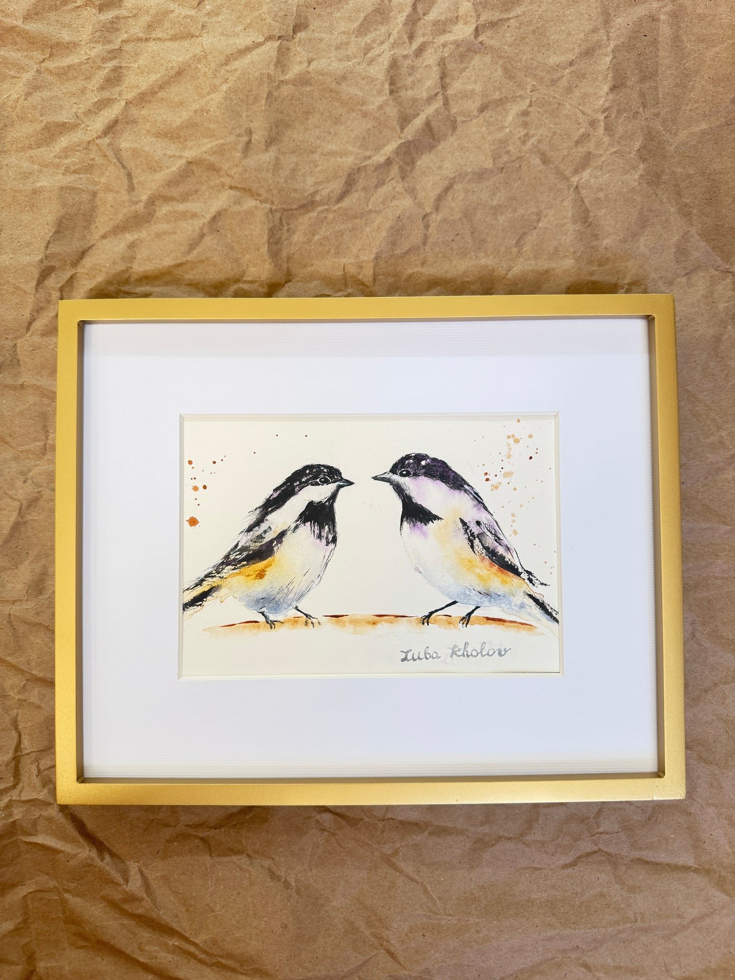Black-capped Chickadees in Love Original Watercolor Art