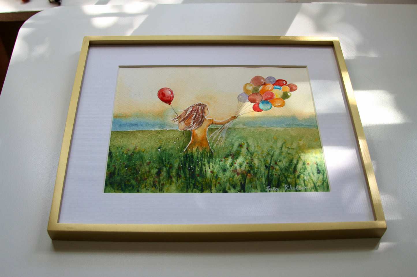 June Girl Original Watercolor Art