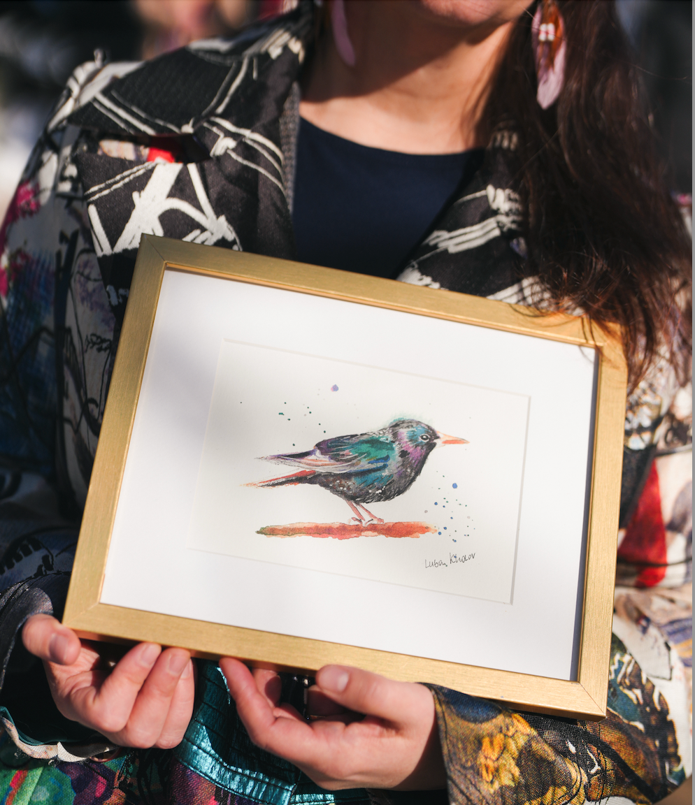 Determined European Starling Original Watercolor Art – Birds of NYC