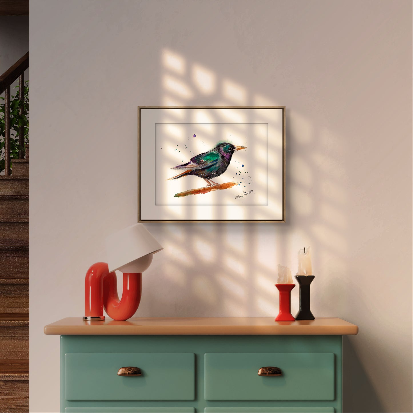 Determined European Starling Original Watercolor Art – Birds of NYC