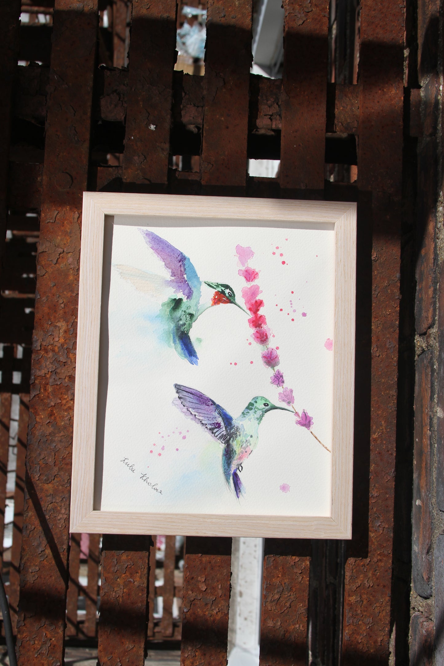 Hummingbird Couple Original Watercolor Art