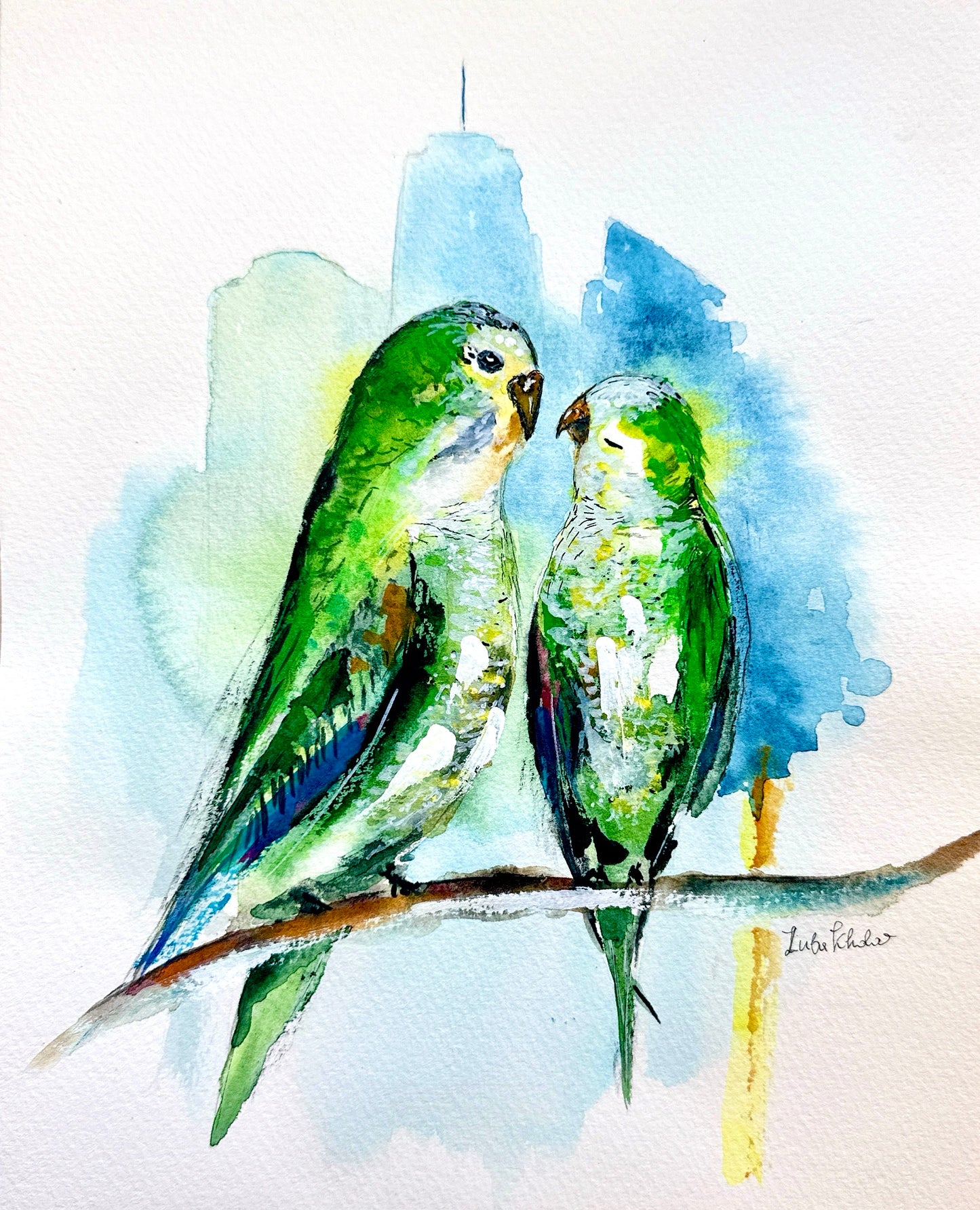 Monk Parakeet Couple Art Print – Birds of NYC
