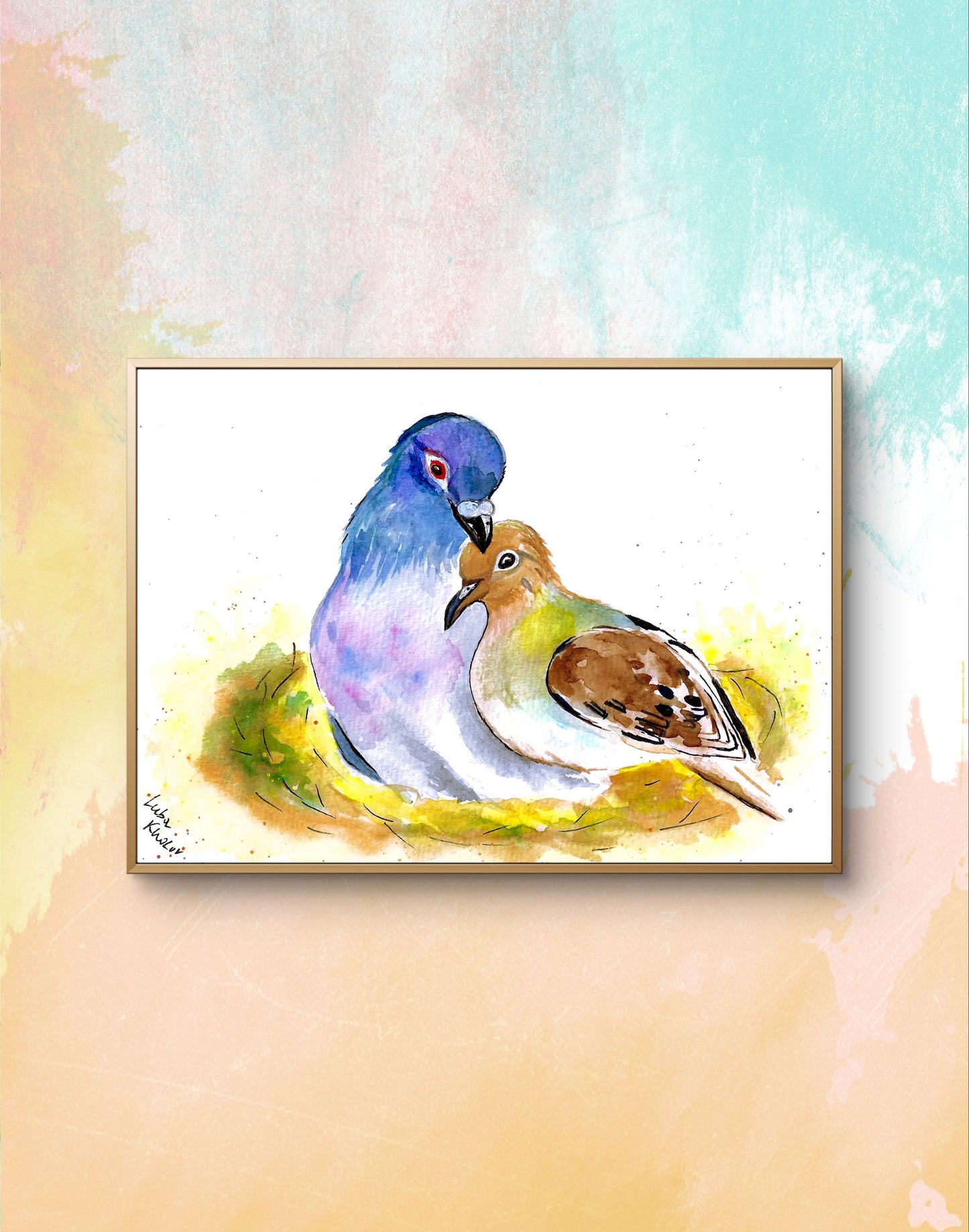 Pigeon and Dove Original Watercolor Art – Birds of NYC