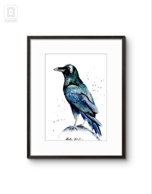 Raven Original Watercolor Art - Birds of NYC