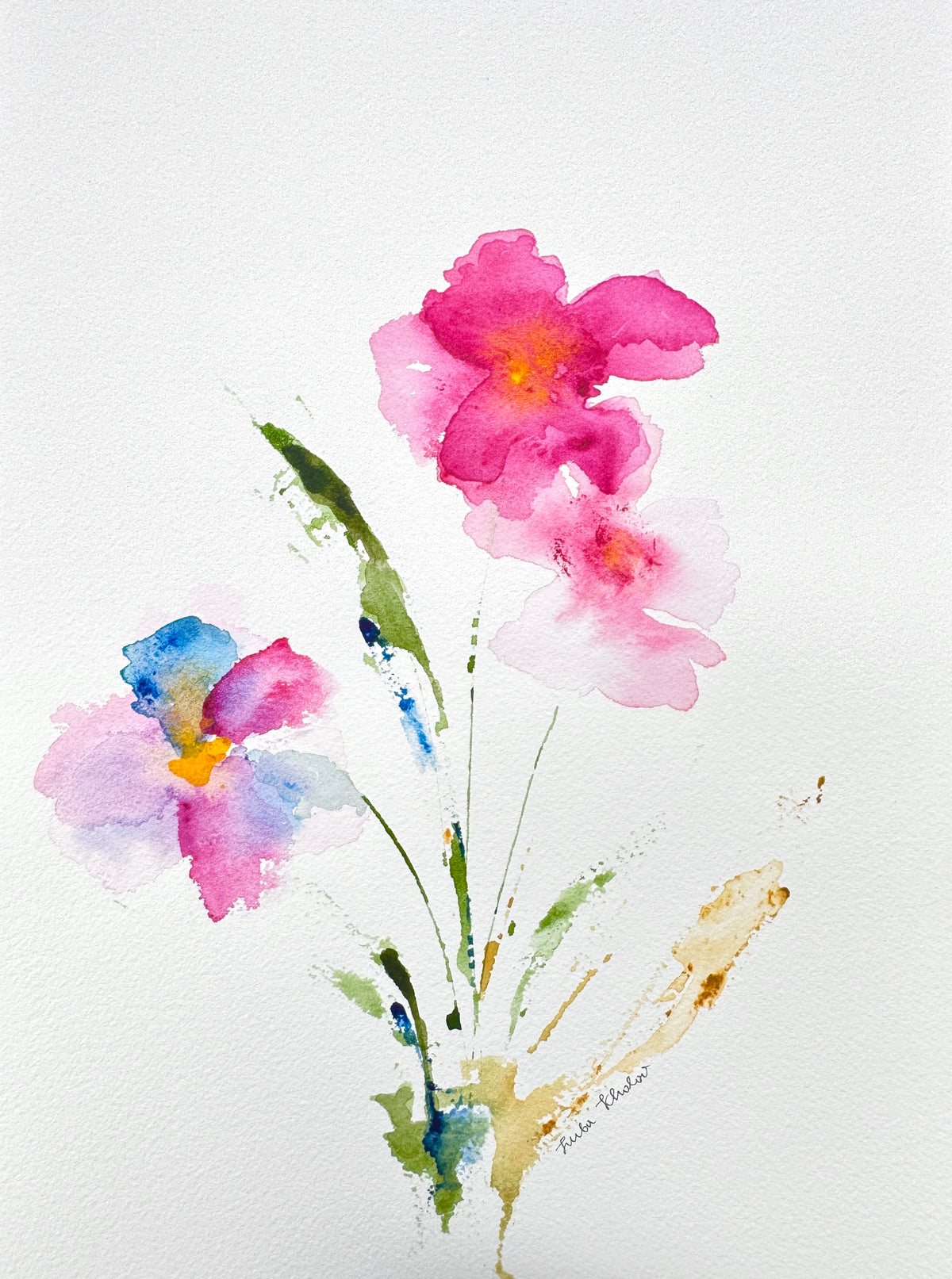 Swamp Rose Original Watercolor Art