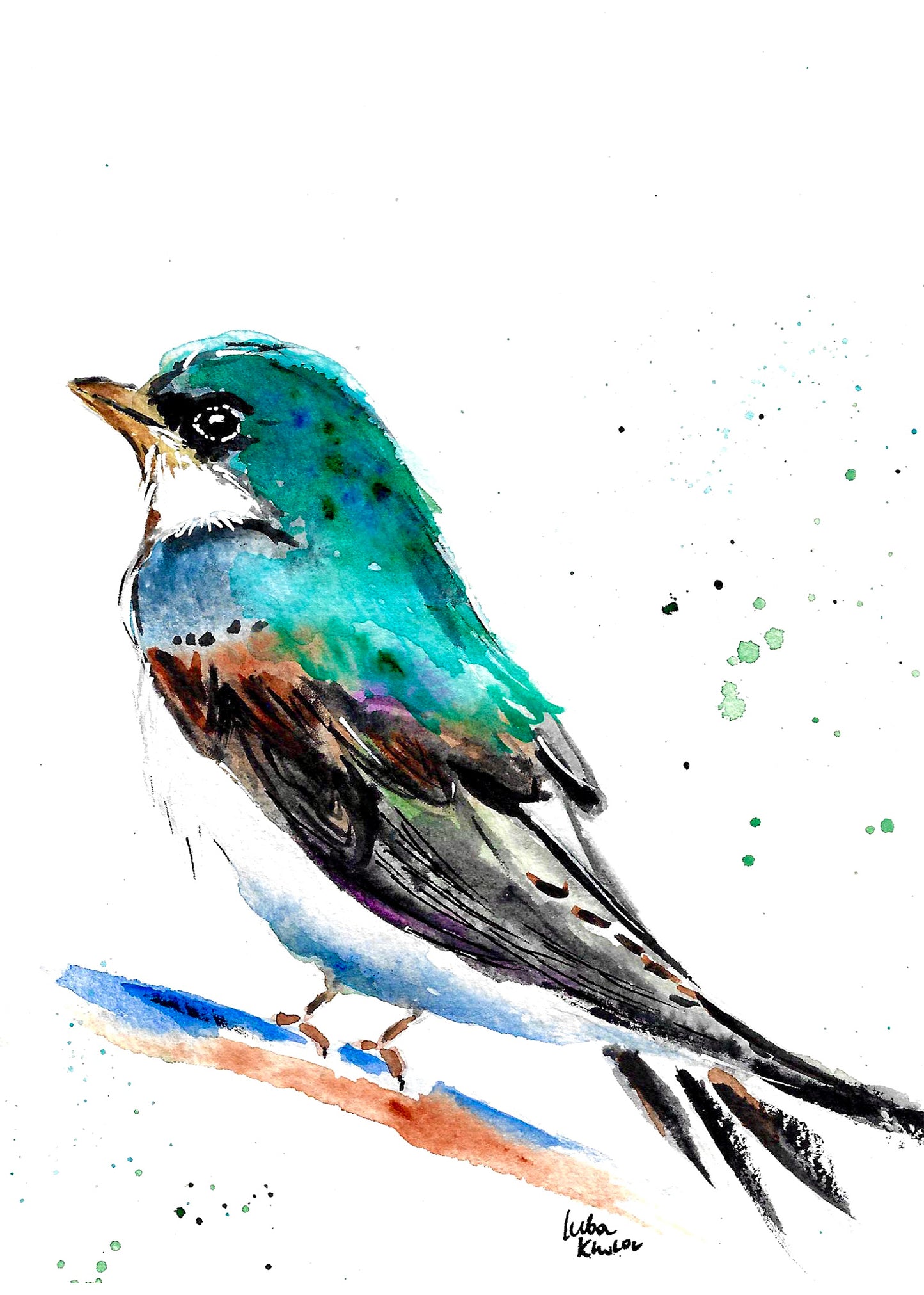 Tree Swallow Original Watercolor Art – Birds of NYC