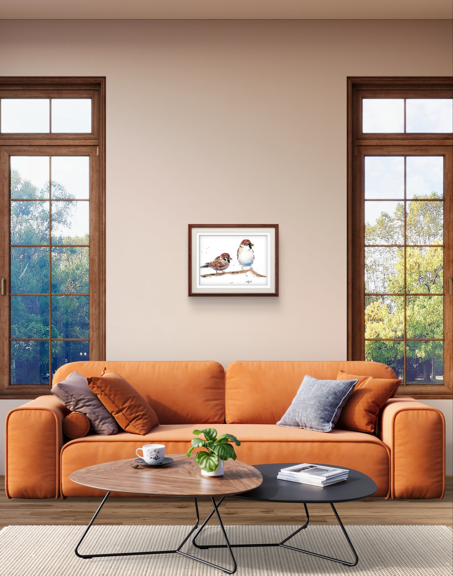 House Sparrows Original Watercolor Art – Birds of NYC