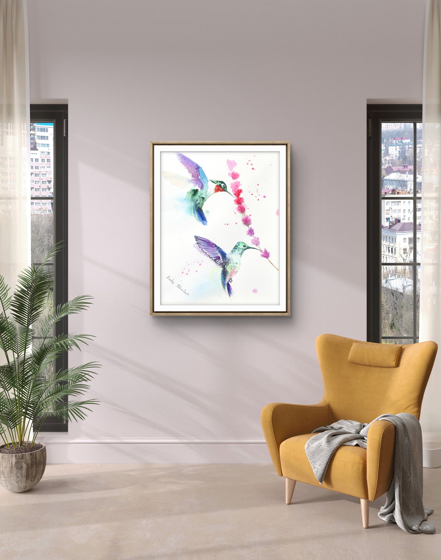 Hummingbird Couple Art Print – Birds of NYC